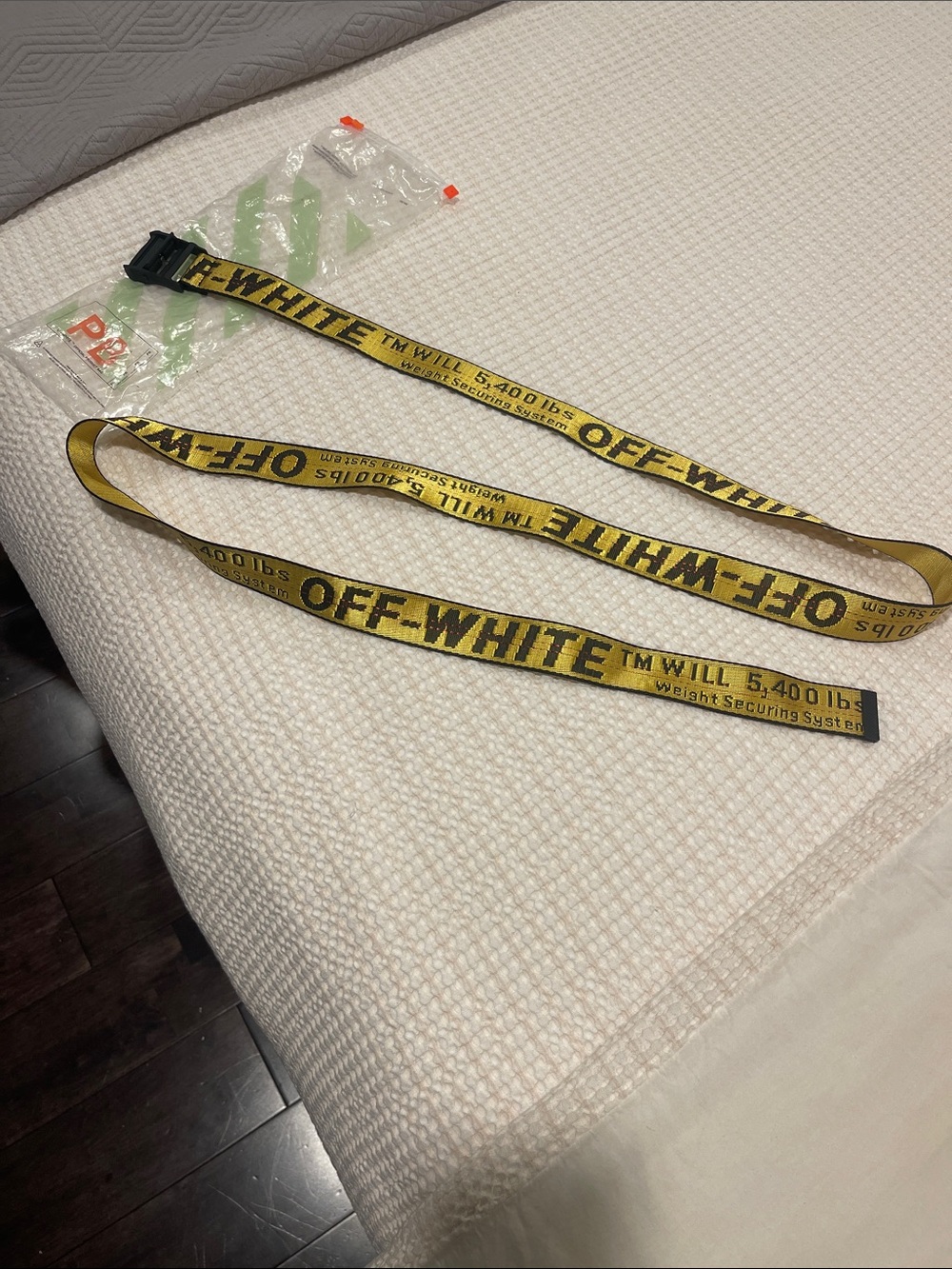 Off-White Yellow Industrial Logo Webbing Belt